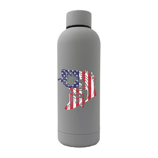 American Flag Fish Stainless Rubberized Water Bottle 17oz